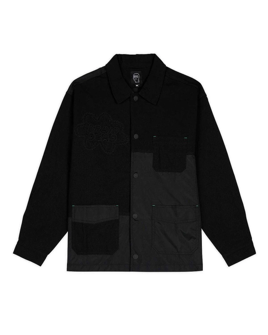 Brain Dead Black Chore Jacket | Streetwear Utility Coat | Heavyweight Workwear Design