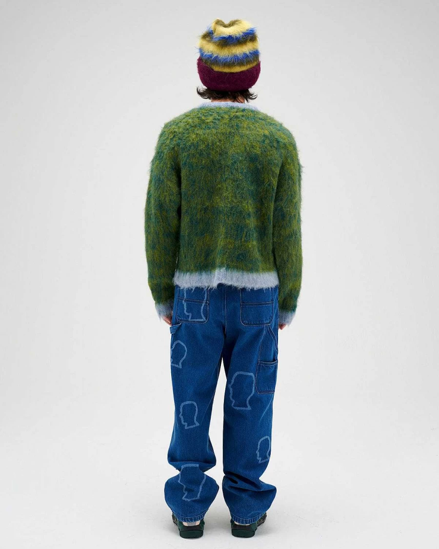 Brain Dead Marl Alpaca Crewneck Sweater - Mallard Blue Pullover