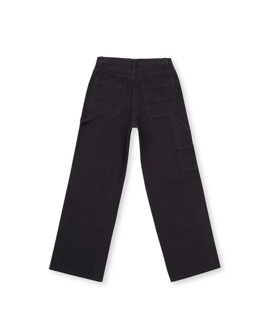 Brain Dead Black Double Knee Utility Work Pants - Reinforced Streetwear Design