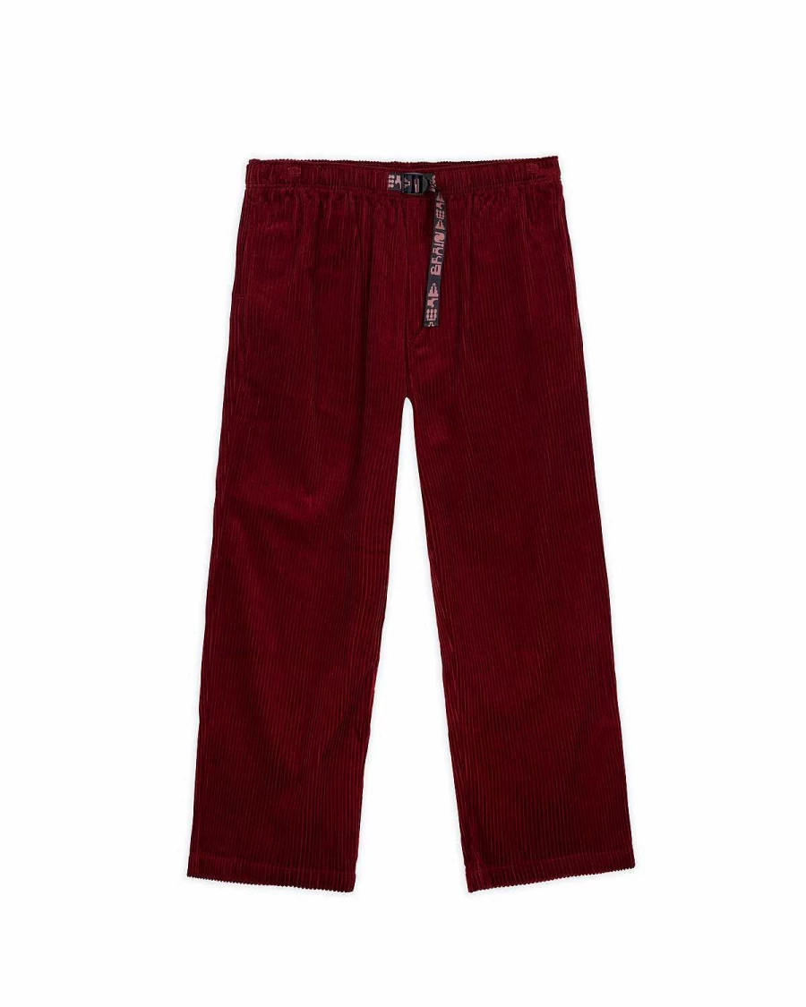 Brain Dead Corduroy Climber Pants for Men & Women - Burgundy Red Comfort Fit