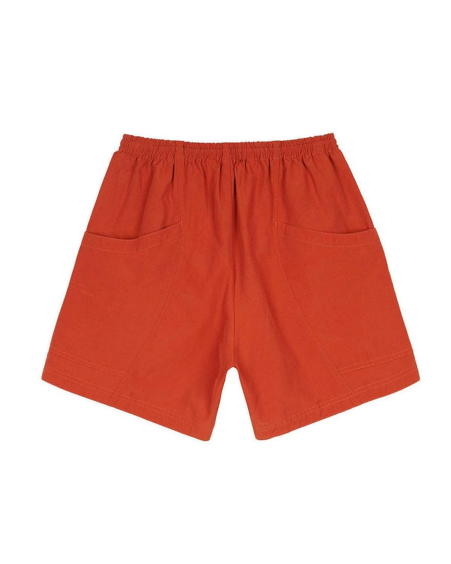Brain Dead Orange Cotton-Nylon Blend Utility Shorts | Men's Streetwear Casual Comfort