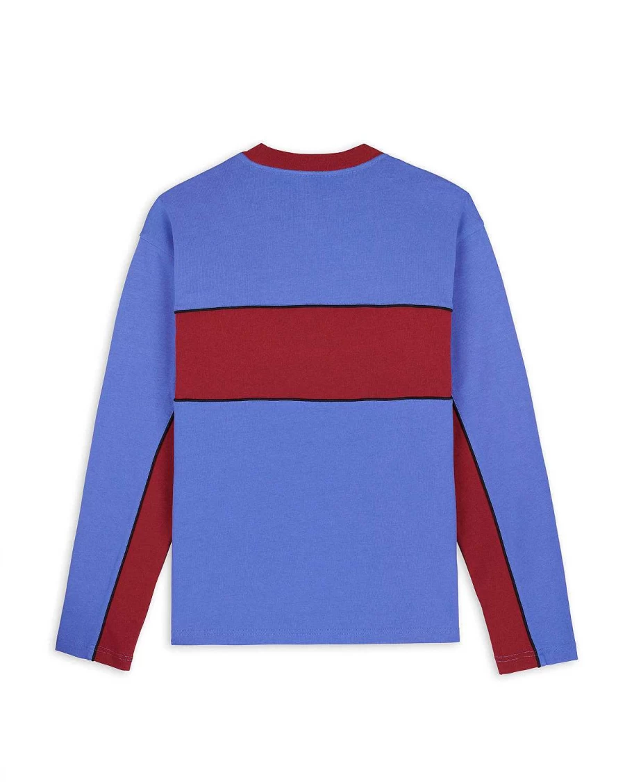 Brain Dead Blue Multi Long Sleeve Football Training Shirt | Mens Soccer Jersey