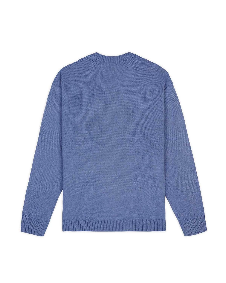 Brain Dead Cyber Bunny Graphic Sweater - Blue Retro Streetwear Pullover