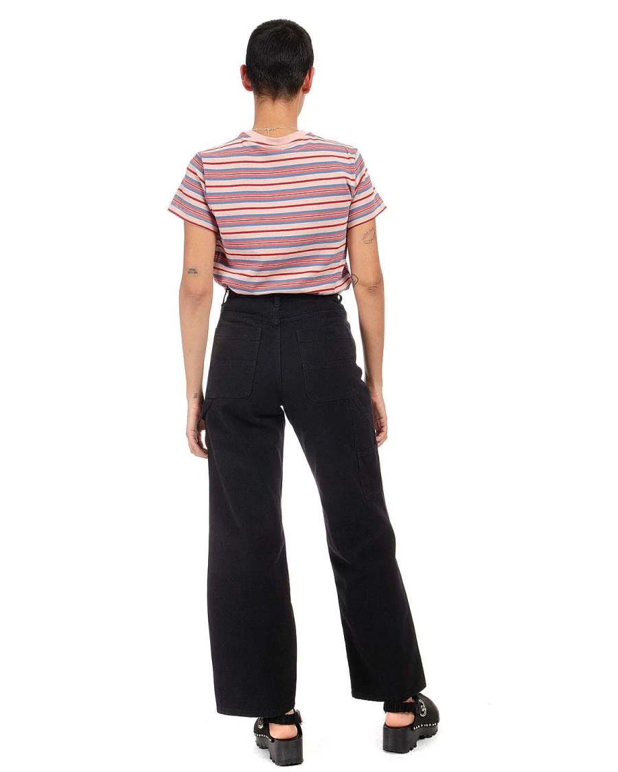 Brain Dead Black Double Knee Utility Work Pants - Reinforced Streetwear Design