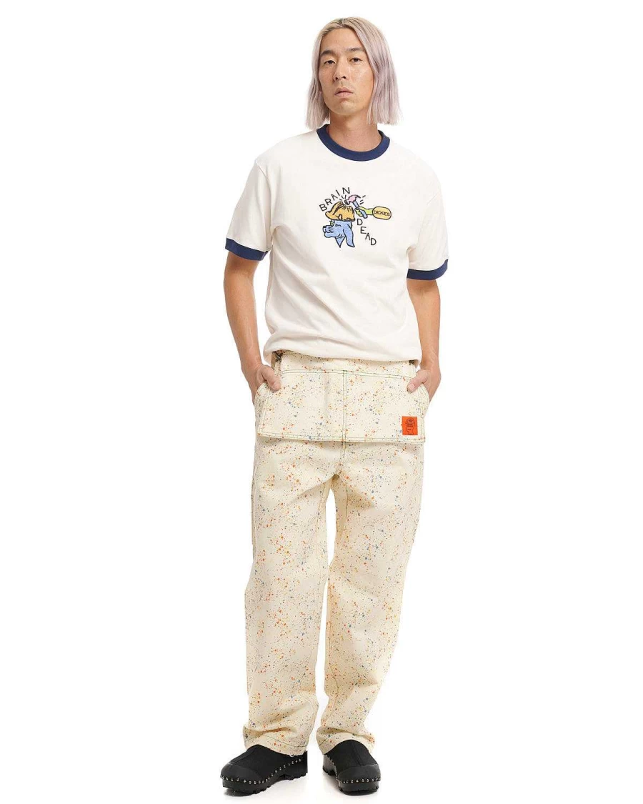 Brain Dead Men's Whisper White Utility Gardening Pants - Durable Outdoor Workwear