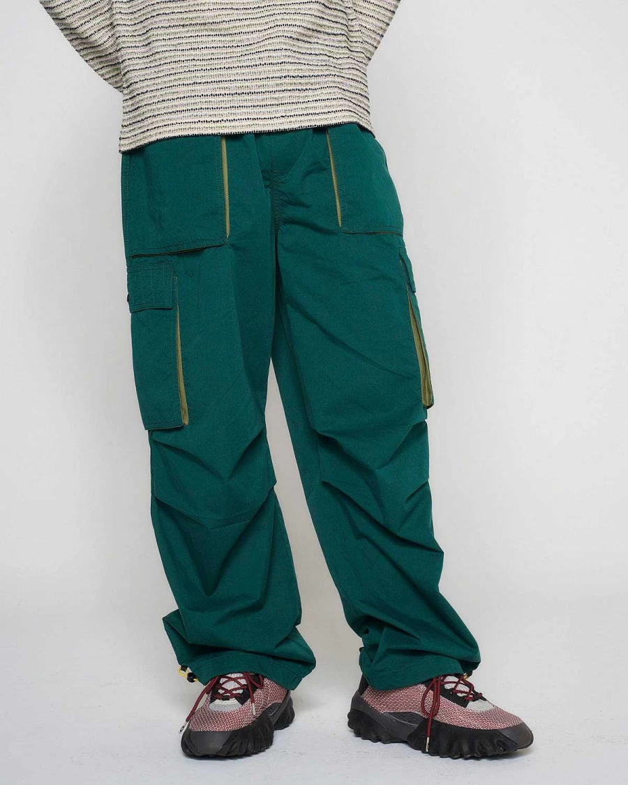 Brain Dead Men's Adjustable Skate Pants - Mallard Green Streetwear Design