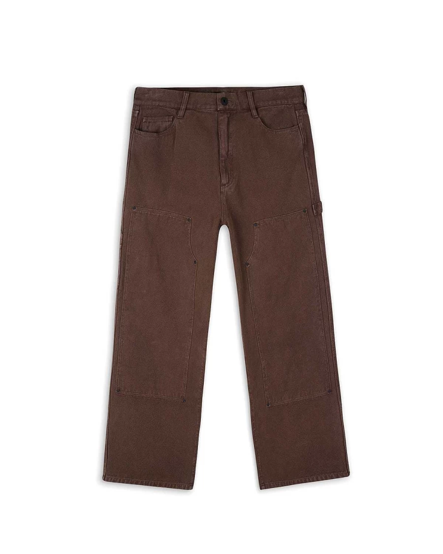 Brain Dead Double Knee Utility Work Pants in Brown - Durable Cargo Pants for Men