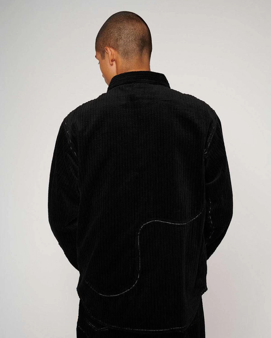 Brain Dead Black Organic Cotton Paneled Ranch Shirt - Streetwear Style