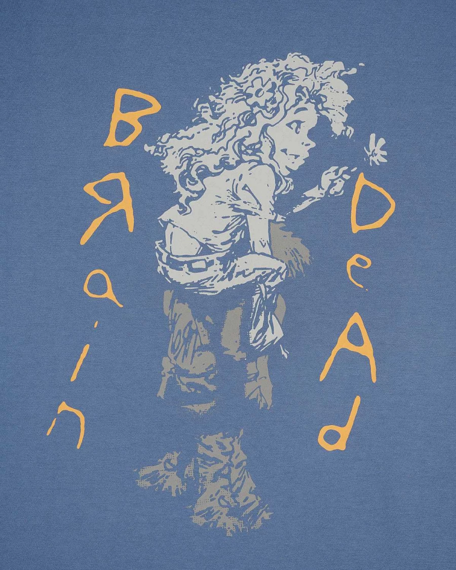 Brain Dead x Korn Flower Pickers Oversized Graphic Long Sleeve T-Shirt | Washed Navy Color