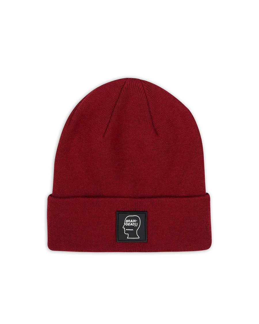 Fw22 Logo Head Wool Beanie - Maroon