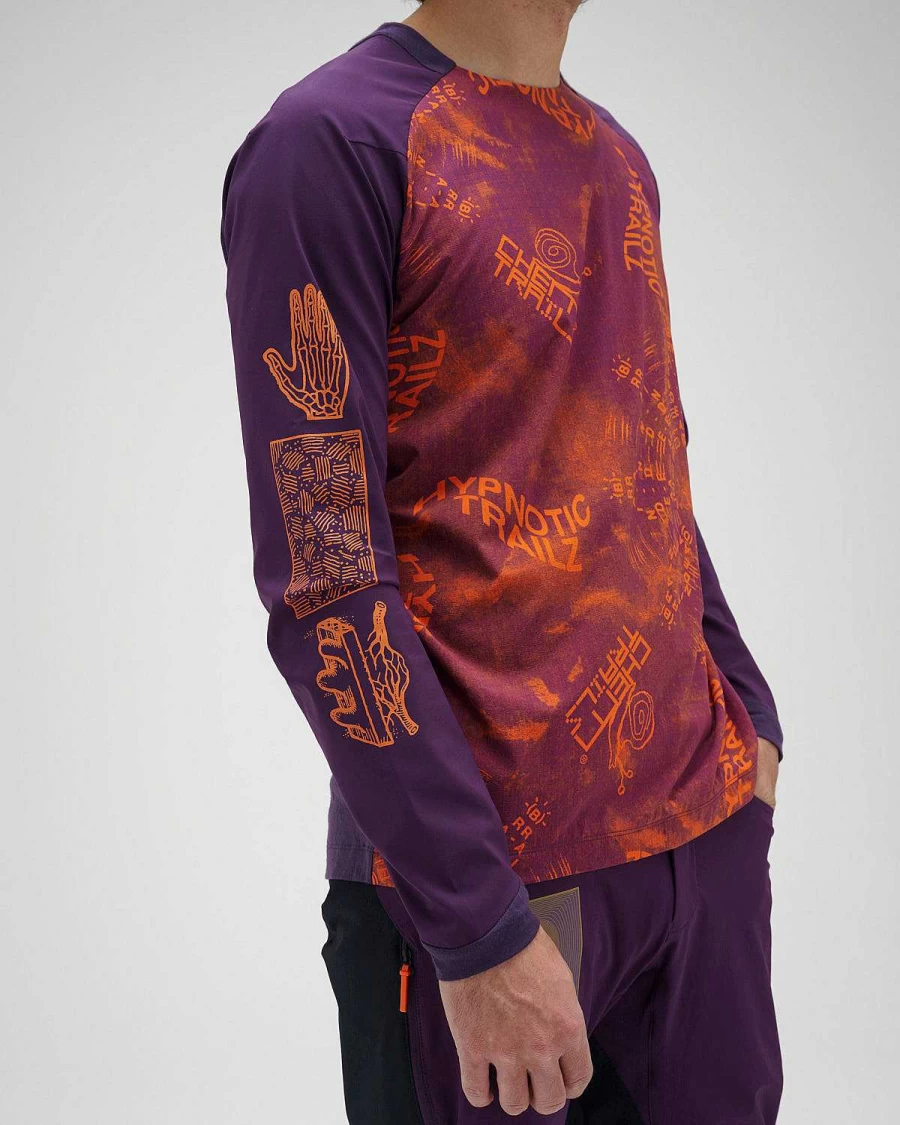 Brain Dead x Rapha Windblock Trail Jersey - Men's Cycling Apparel, Dark Purple Performance Shirt