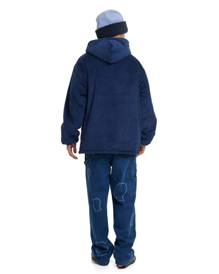 Brain Dead Forest Racing Jacket - Navy Waterproof Windbreaker Outdoor Sport Coat