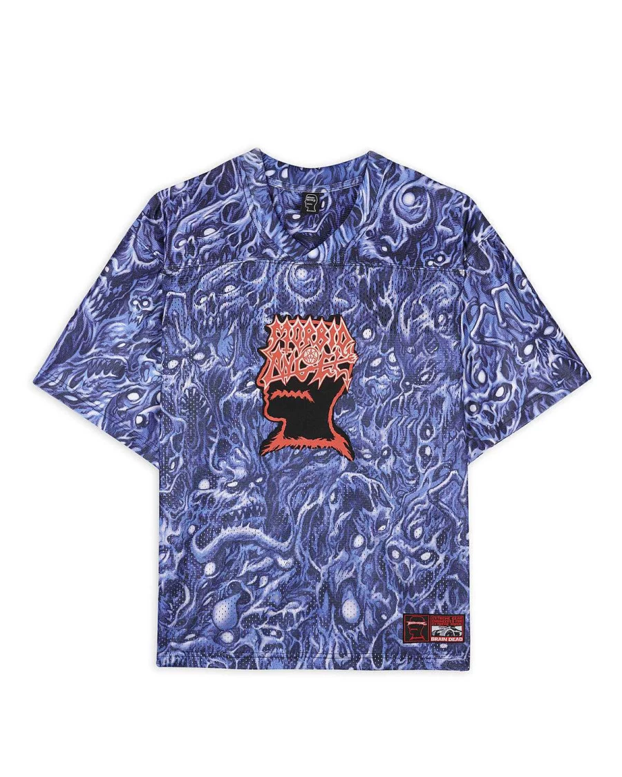Brain Dead x Morbid Angel Collaborative Purple Football Jersey Official Crossover Design