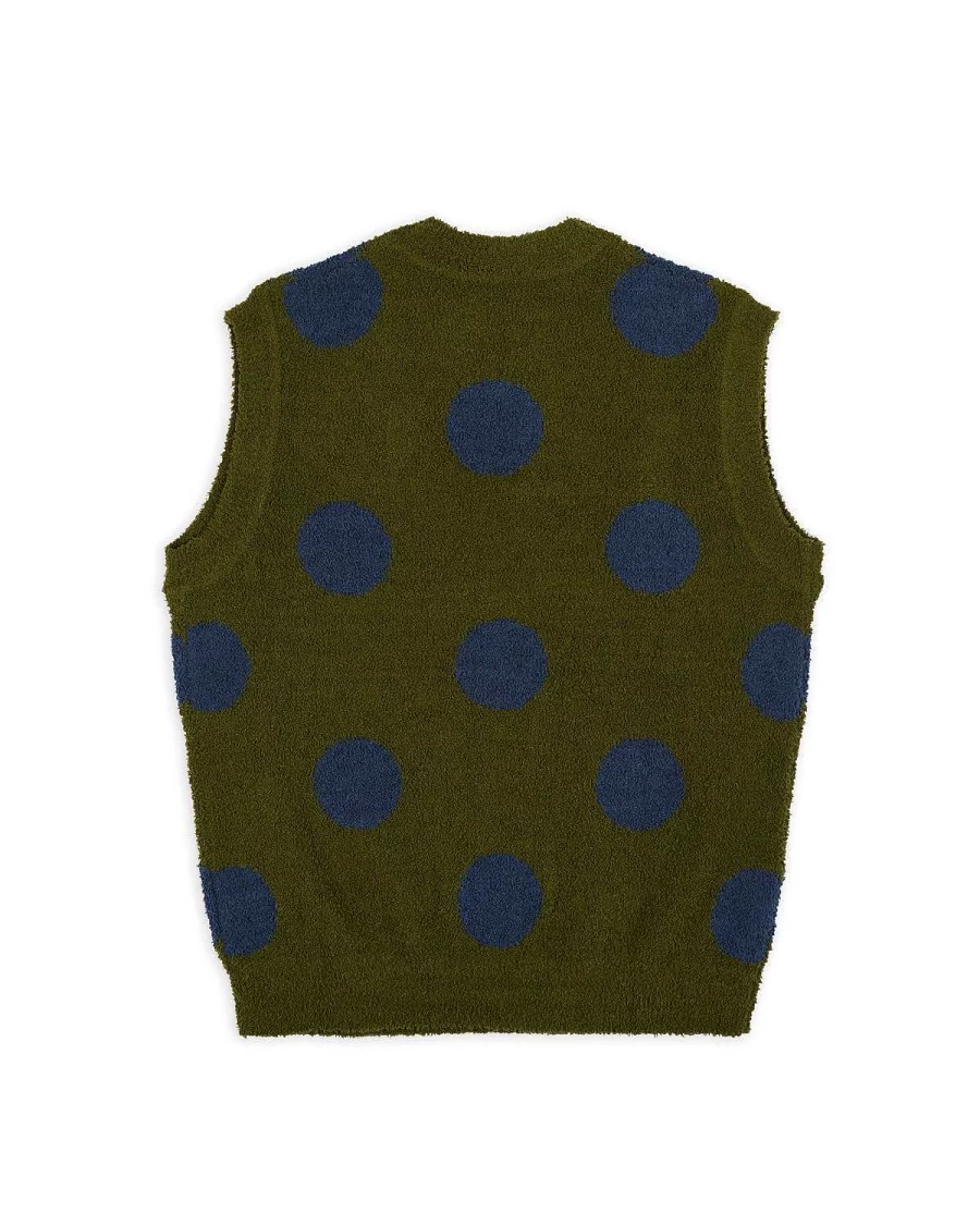 Teddy Fur Dot Knit Vest