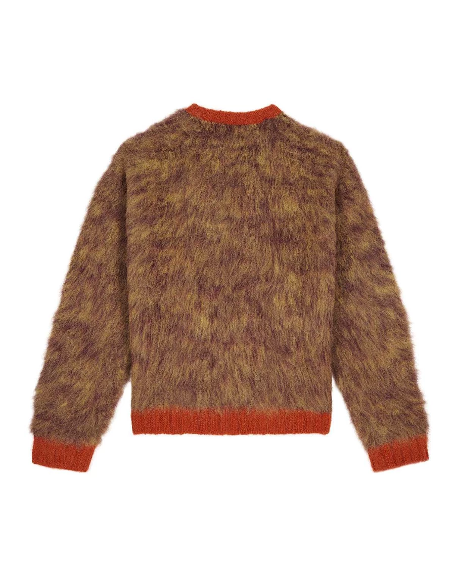 Brain Dead Marled Alpaca Crewneck Sweater - Mocha/Terracotta Knit Pullover