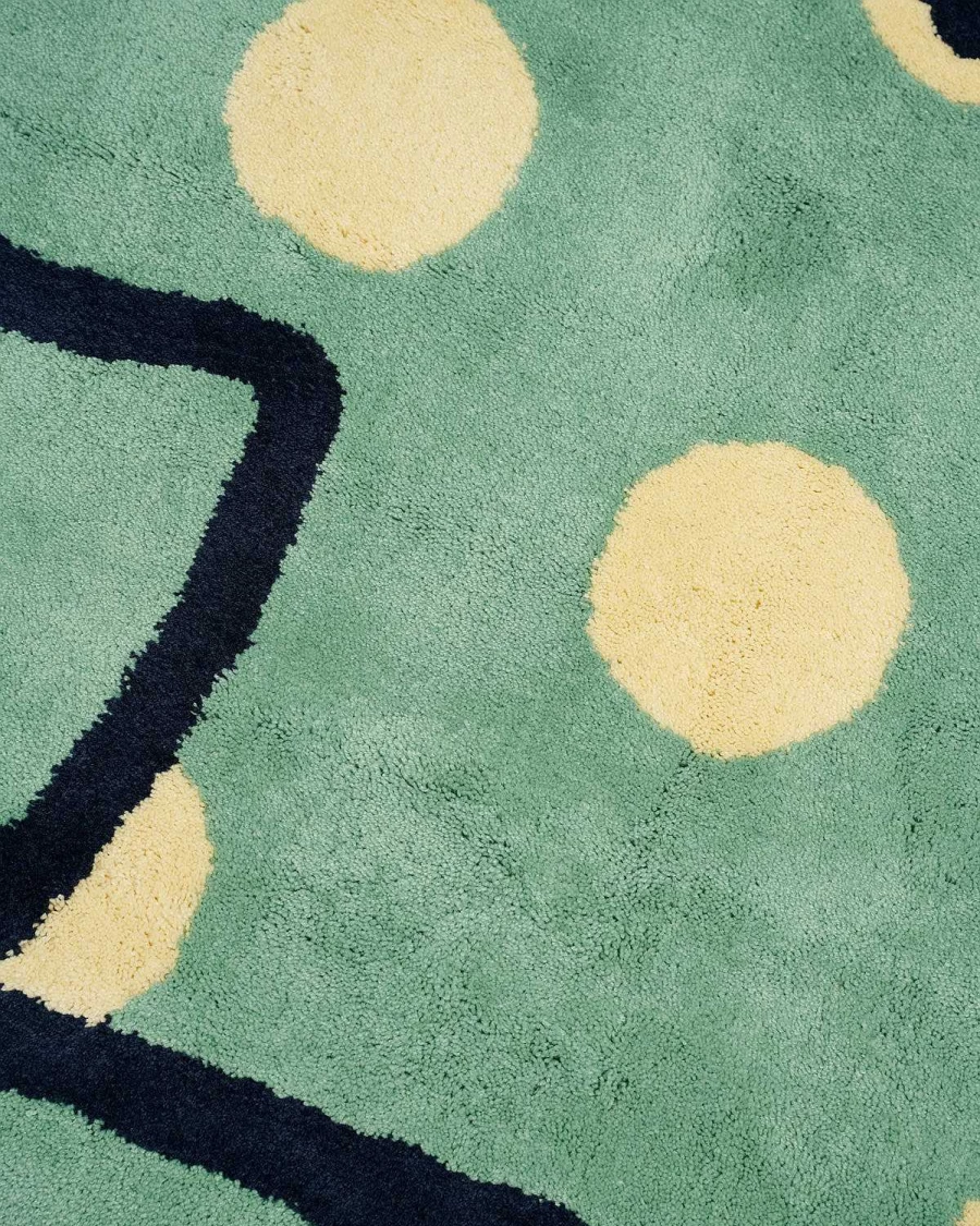 Logo Head Polka Dot Rug 6Ft - Green