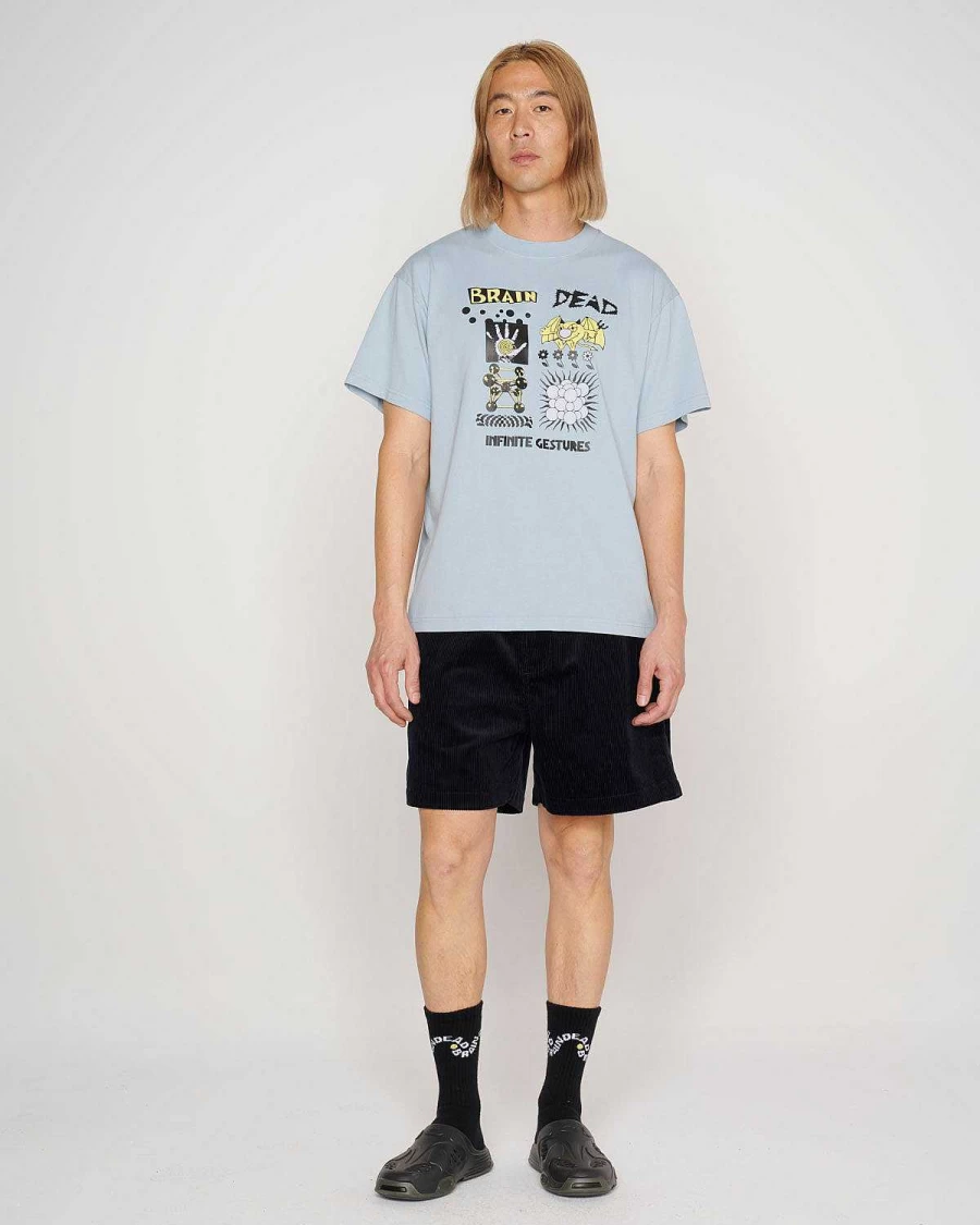 Brain Dead Men's Cord Climber Corduroy Shorts - Black Smoke Casual Streetwear