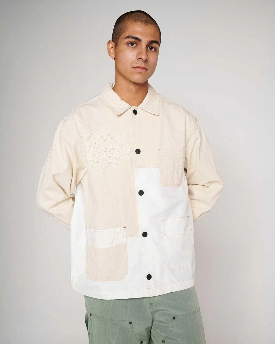 Brain Dead Natural Doily Embroidered Chore Workwear Jacket