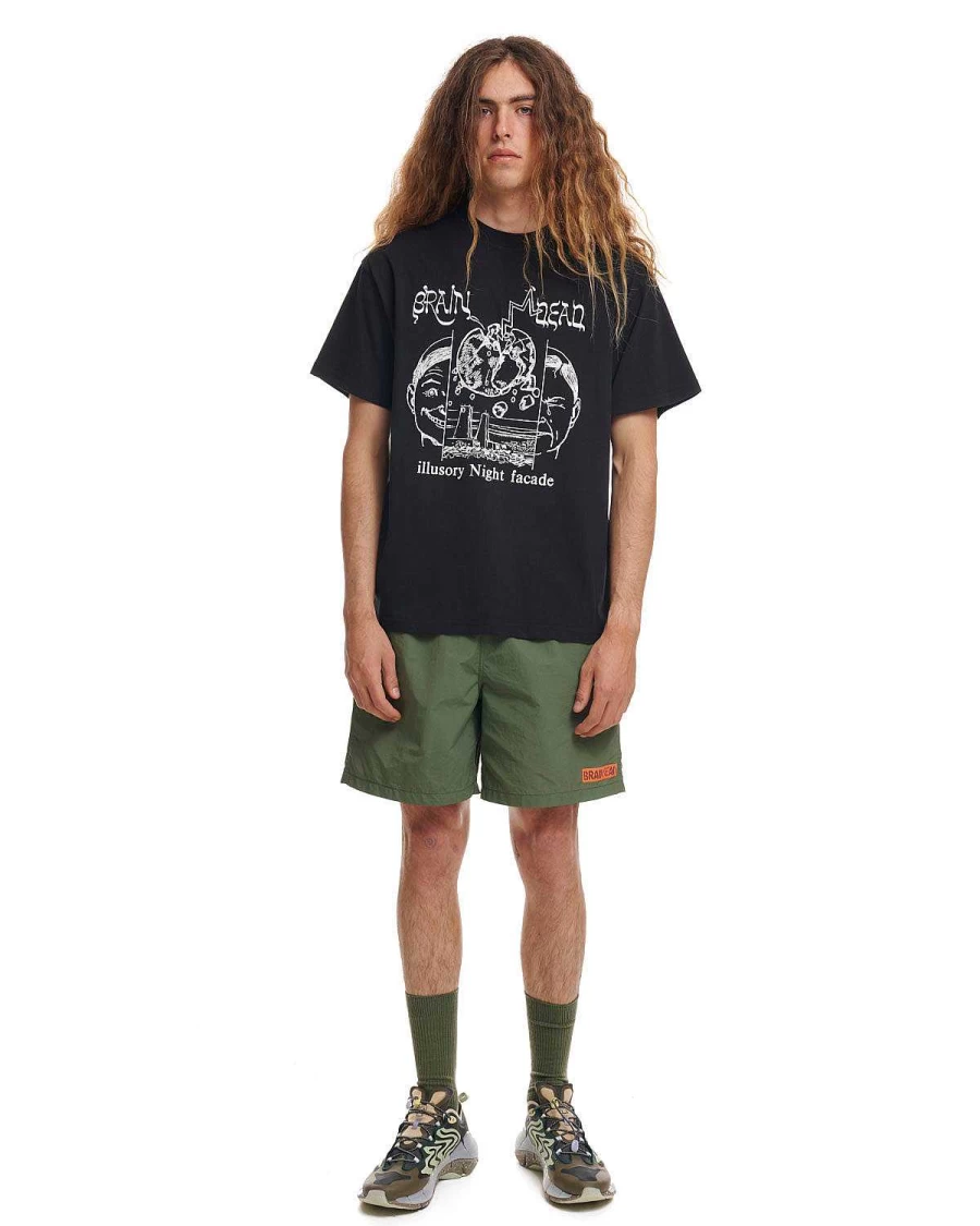 Brain Dead Olive Casual Shorts | Men's Lightweight Streetwear Clothing