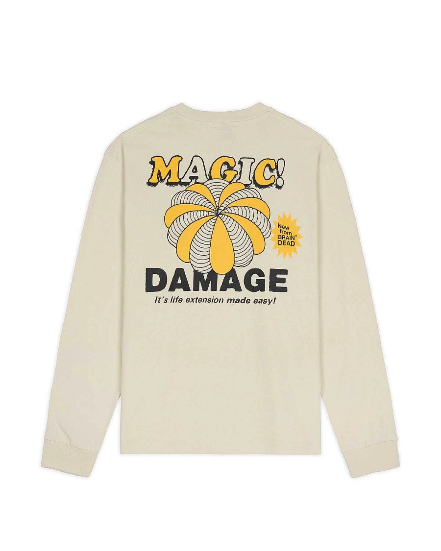 Brain Dead Grey Magic Damage Graphic Long Sleeve T-Shirt