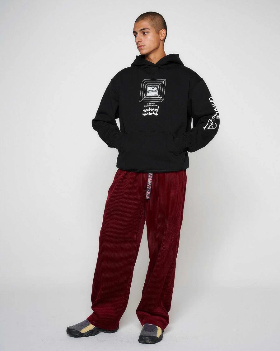 Brain Dead Corduroy Climber Pants for Men & Women - Burgundy Red Comfort Fit